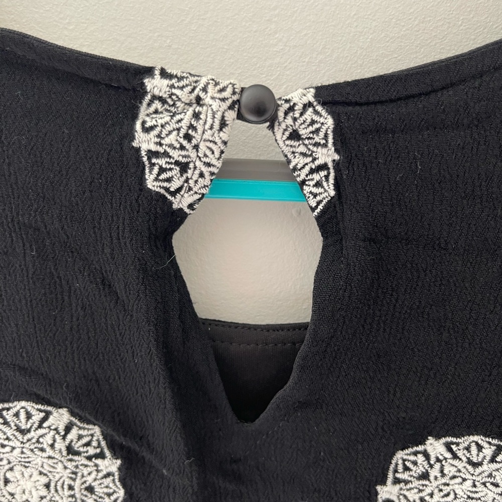 Altar'd State Black Tank Top with White Pattern - Picture 8 of 9